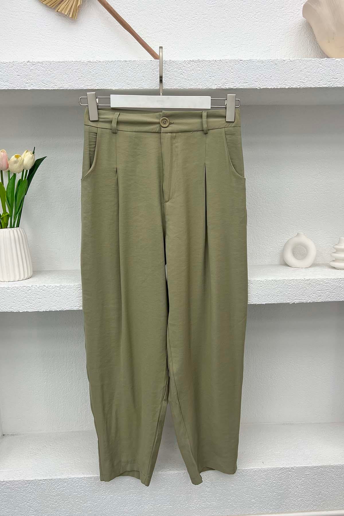 Pleated Trousers Soft Green