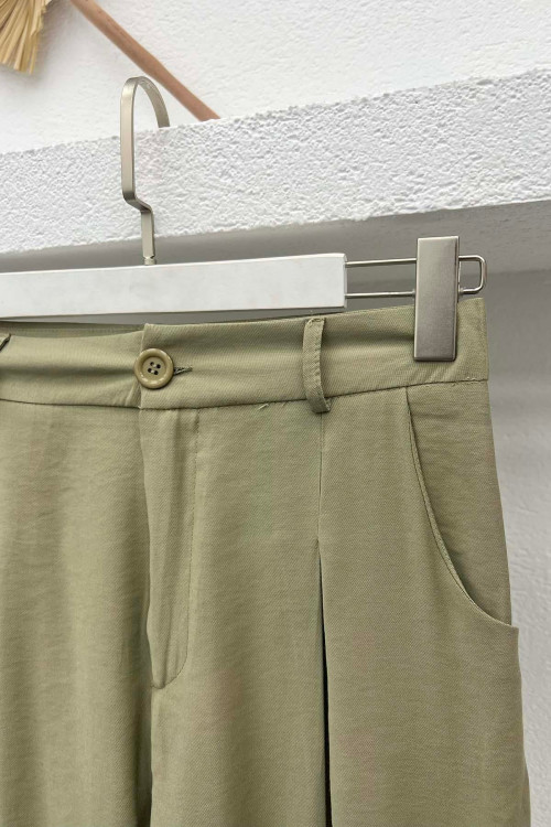 Pleated Trousers Soft Green