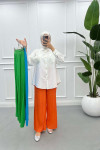 Pleated Trousers Orange