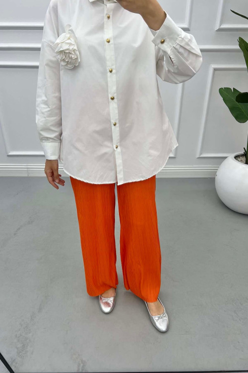 Pleated Trousers Orange