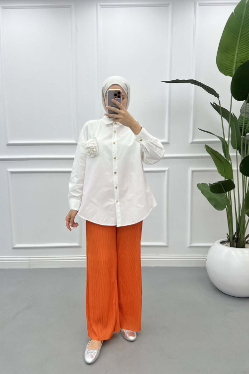 Pleated Trousers Orange