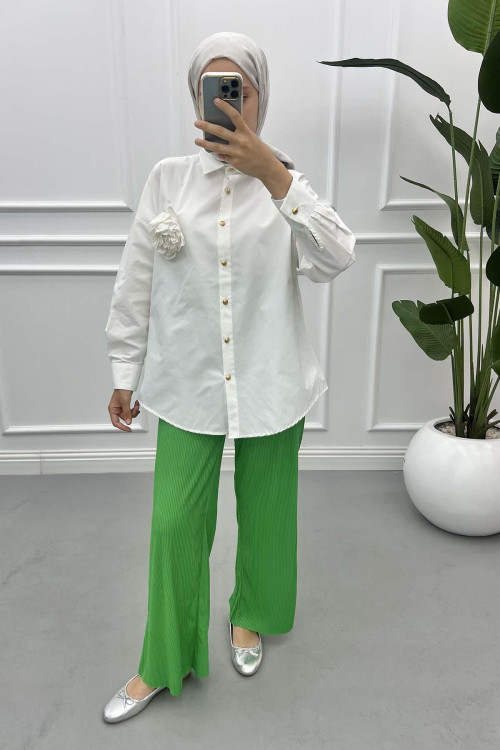 Pleated Trousers Green