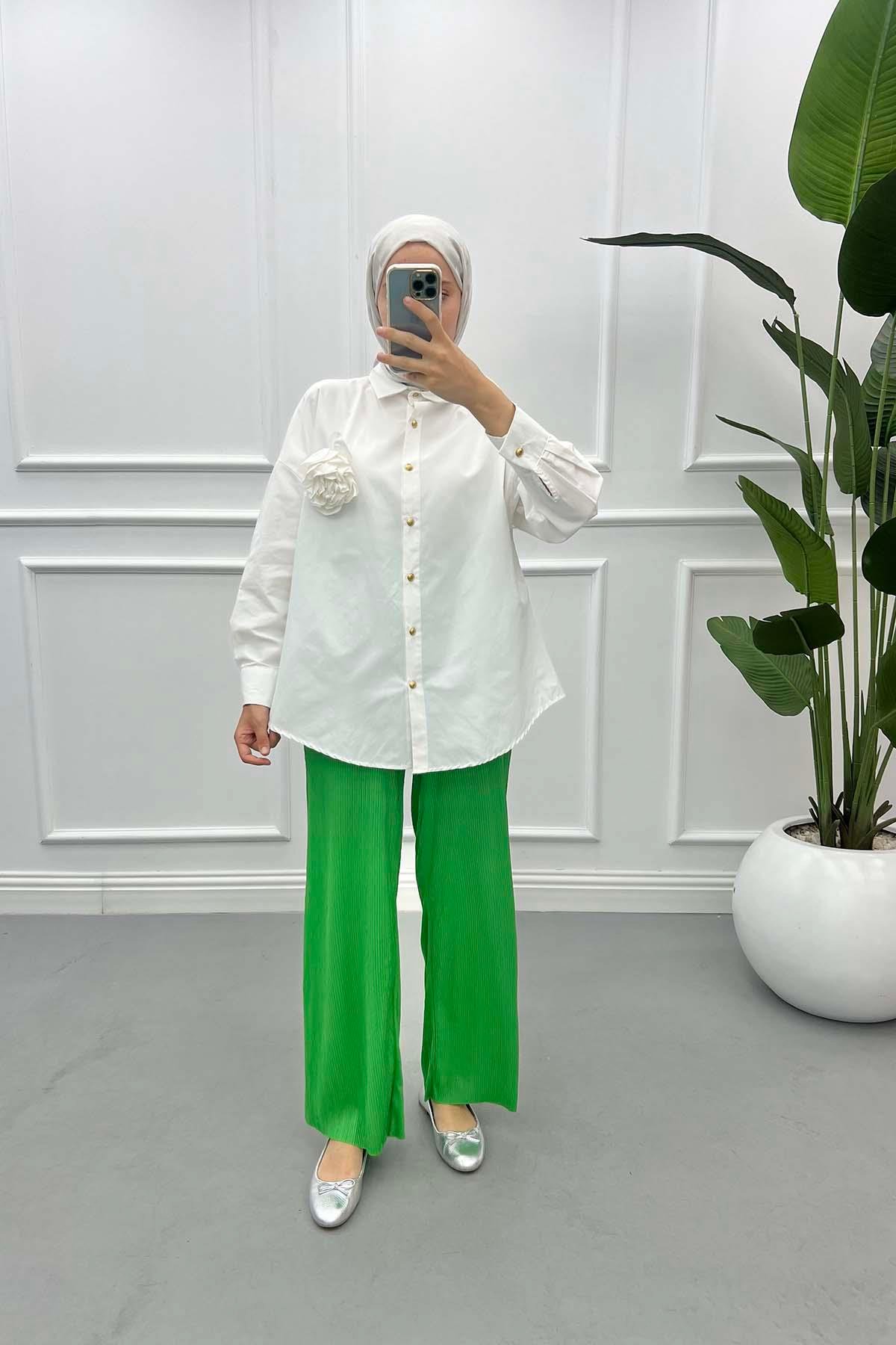 Pleated Trousers Green