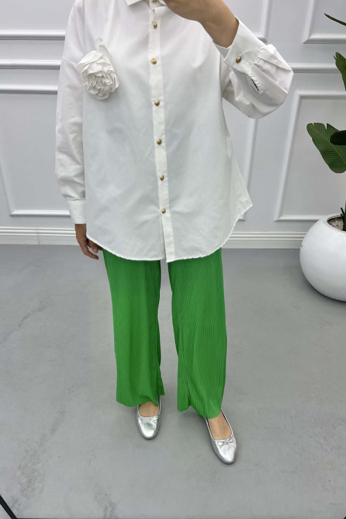 Pleated Trousers Green