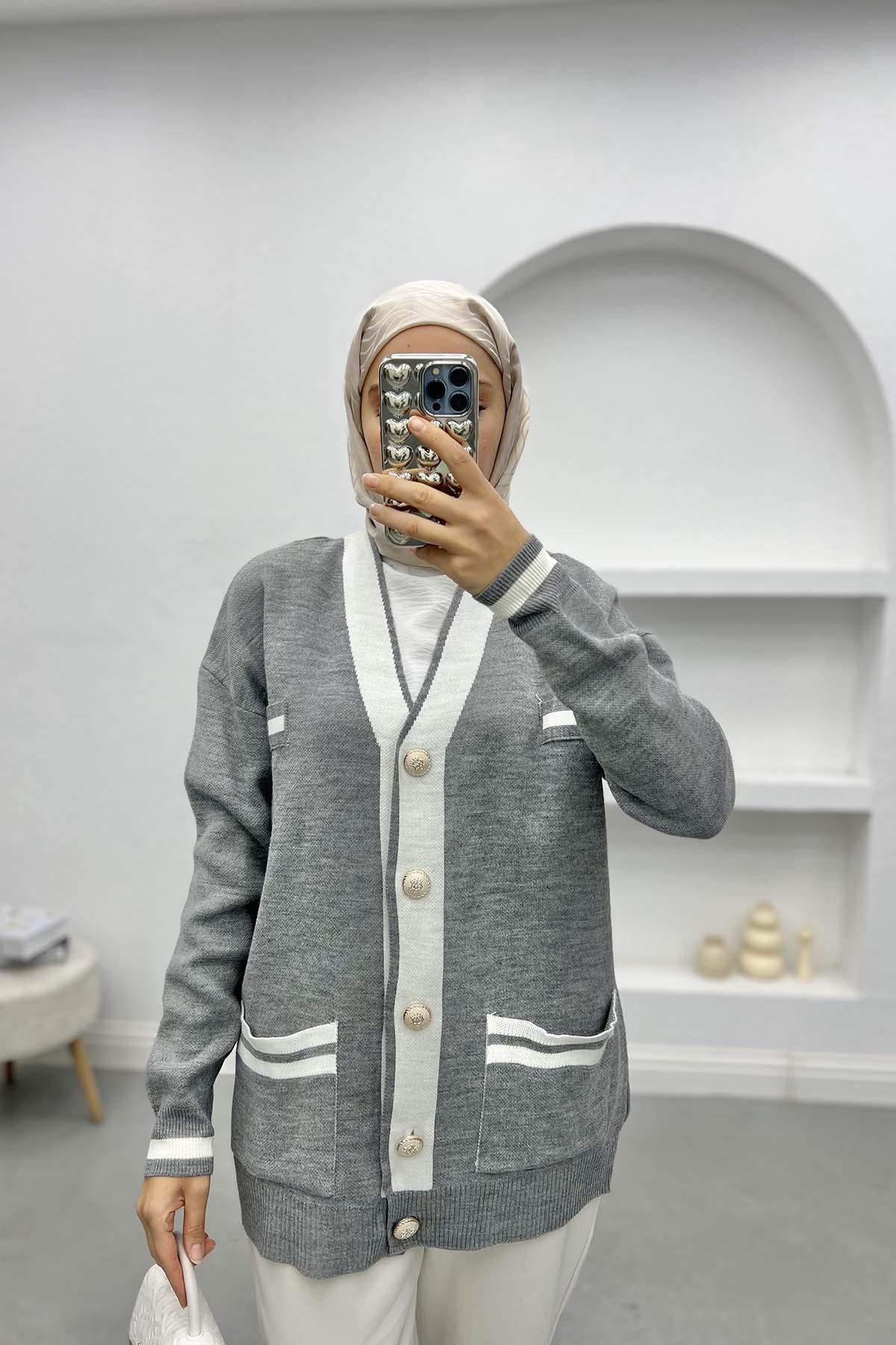 Pinterest Cardigan Gray