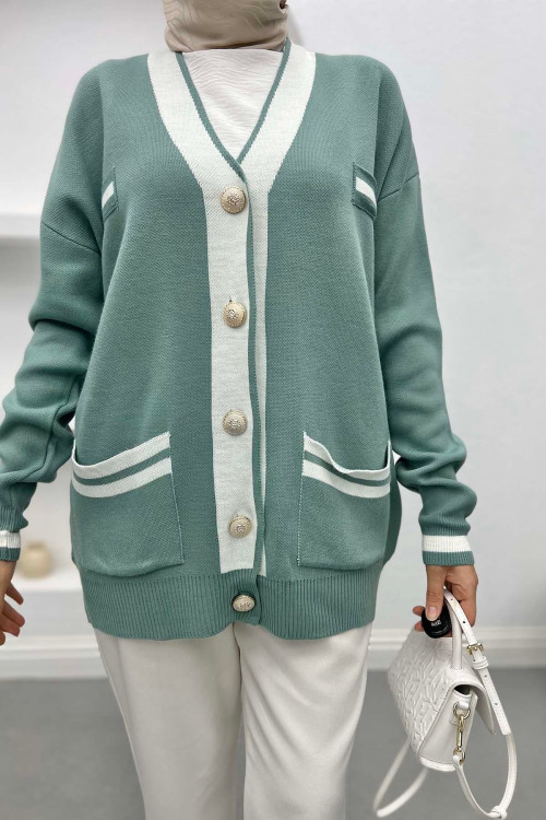 Pinterest Cardigan Aqua Green