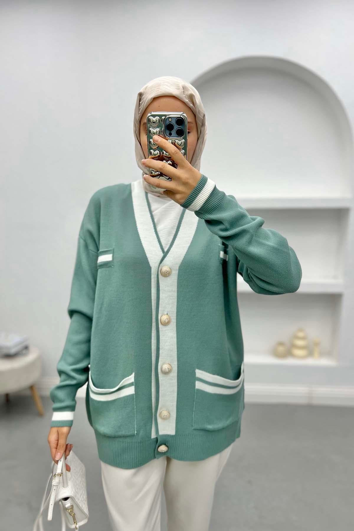 Pinterest Cardigan Aqua Green