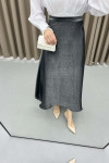 Glittery Flared Skirt Gray