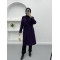 Premium Belted Cashmere Coat Plum