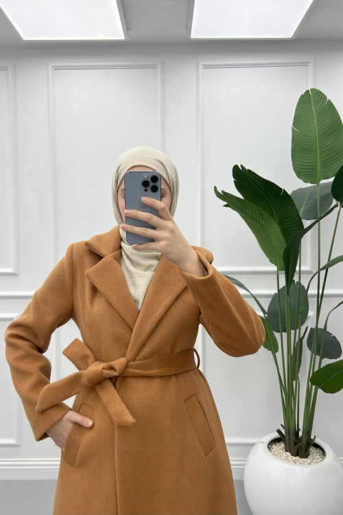 Puane Long Cashmere Coat Tan