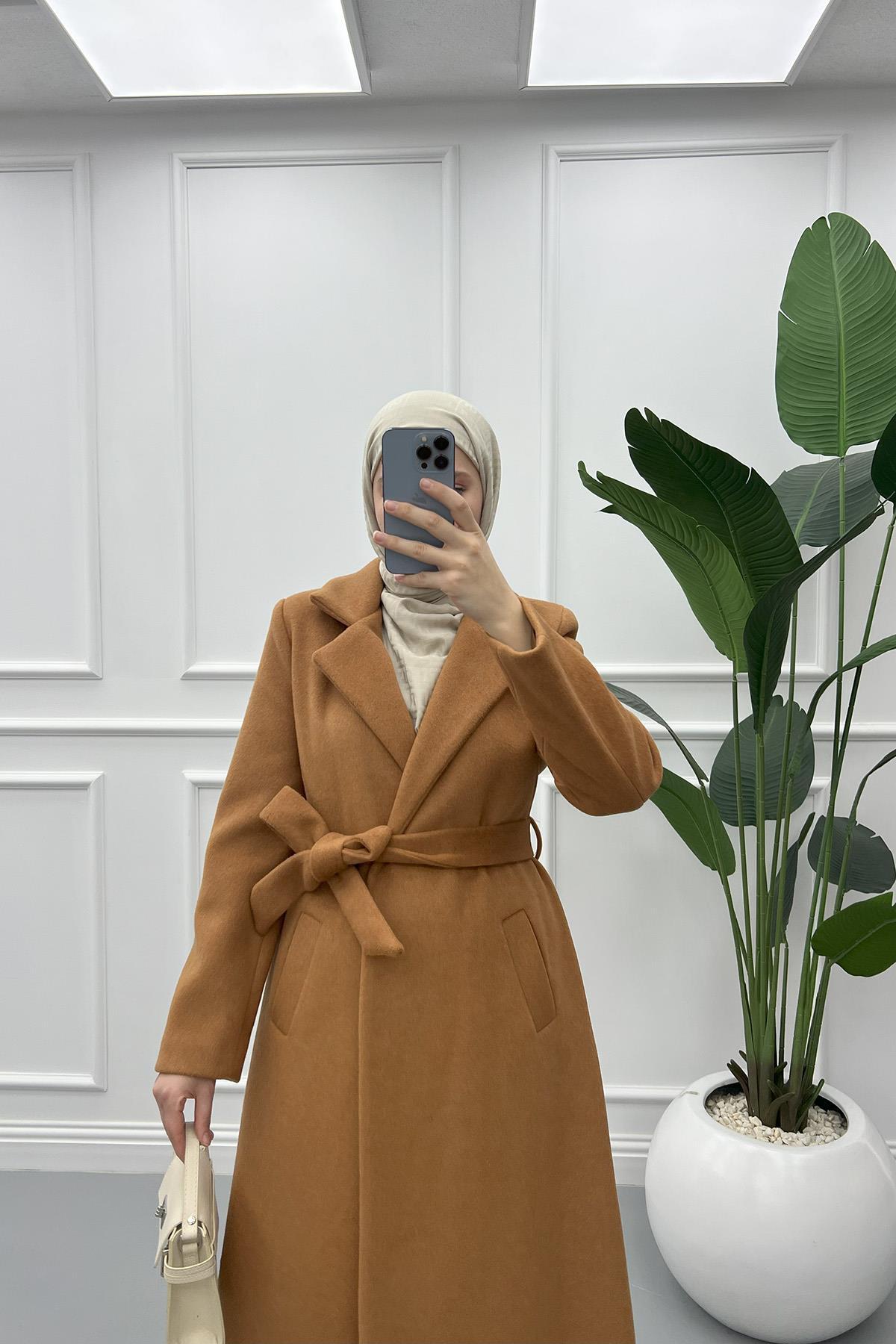 Puane Long Cashmere Coat Tan