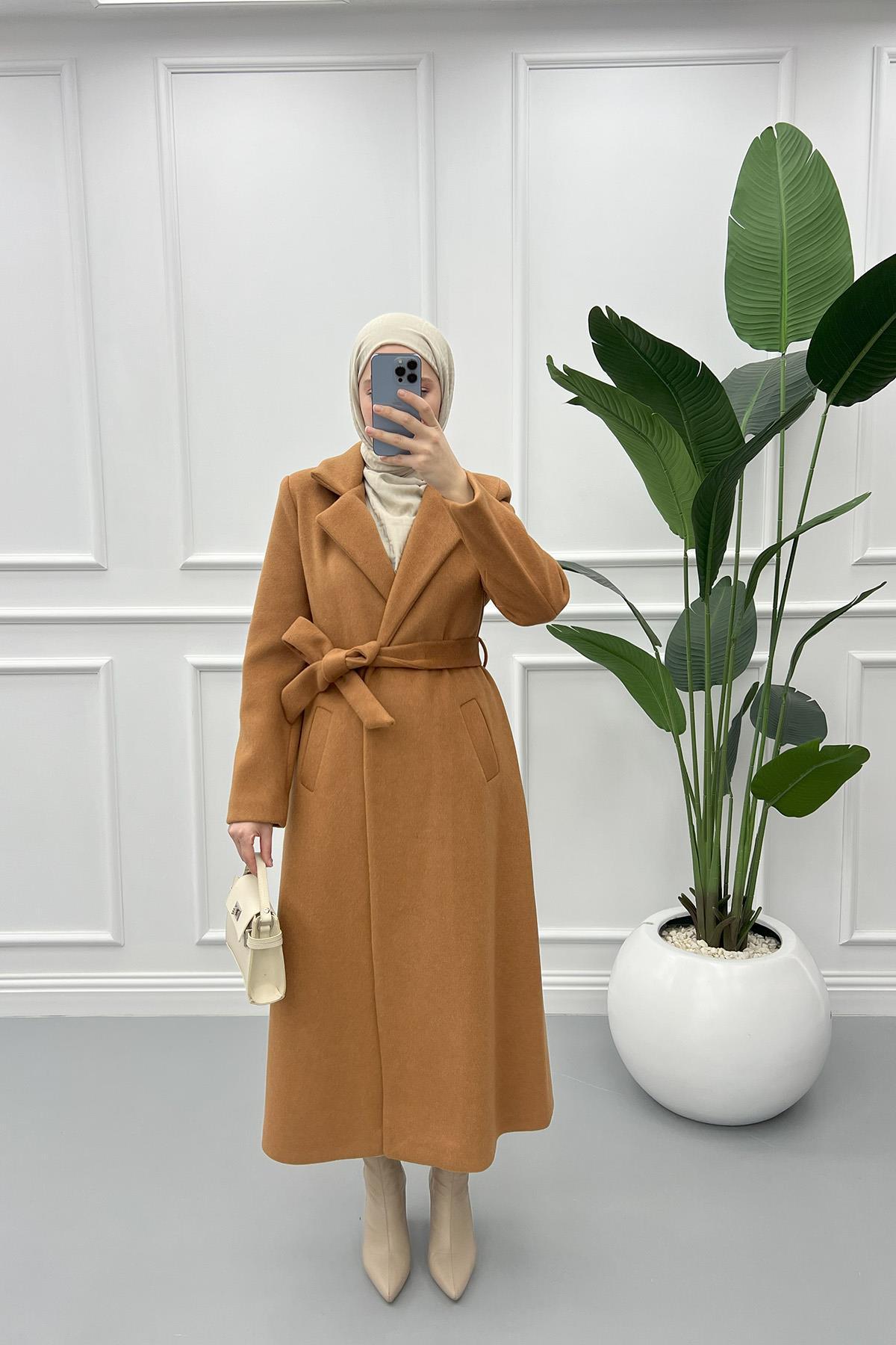 Puane Long Cashmere Coat Tan