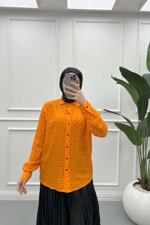 Polka Dot Shirt Orange