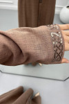 Embroidered Abaya Brown