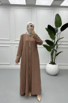 Embroidered Abaya Brown