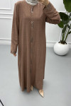 Embroidered Abaya Brown