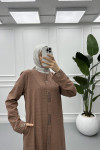 Embroidered Abaya Brown