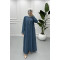 Sequin Embroidered Abaya Blue