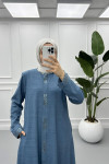 Sequin Embroidered Abaya Blue