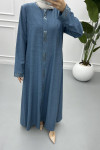 Sequin Embroidered Abaya Blue