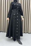 Sequined Tweed Dress Black