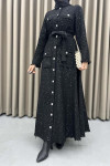 Sequined Tweed Dress Black