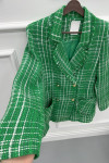 Tassel Plaid Jacket Green