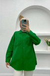 Linen Shirt with Tassels Benetton Green