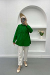 Linen Shirt with Tassels Benetton Green