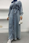 Tassel Denim Dress Blue