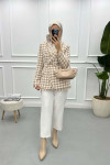 Tassel Tweed Jacket Beige