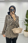 Tasseled Tweed Jacket Milky Coffee