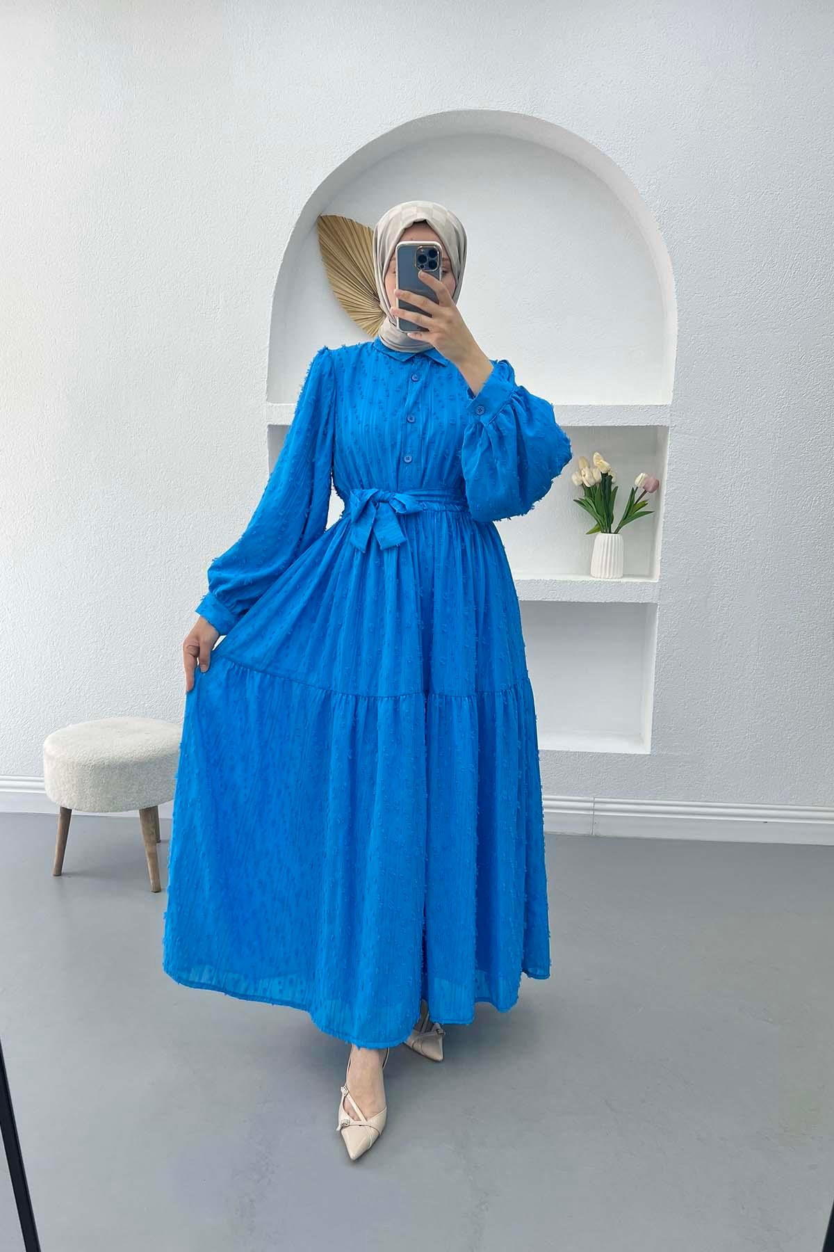 Tassel Viral Dress Blue