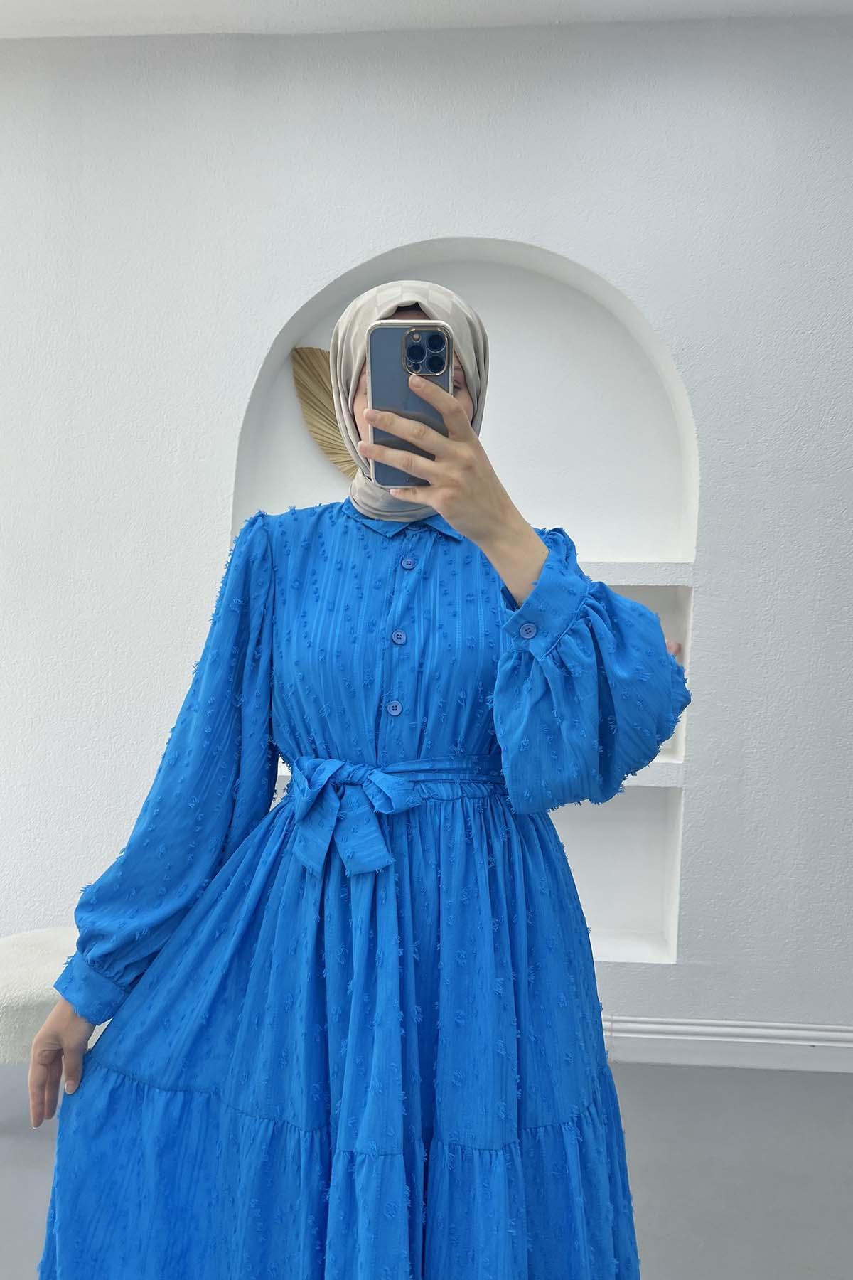 Tassel Viral Dress Blue