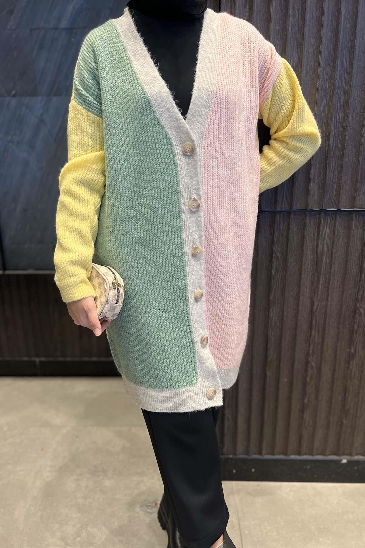 Colorful Knitwear Set Pink