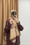 Retro Patterned Shawl Beige