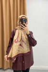 Retro Patterned Shawl Beige