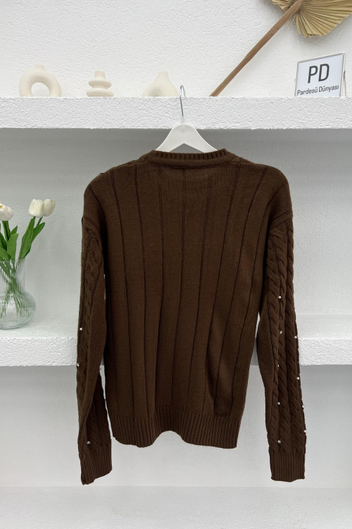 Hair Knitted Stone Knitwear Sweater Brown