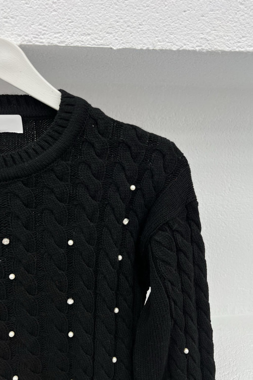 Hair Knitted Stone Knitwear Sweater Black