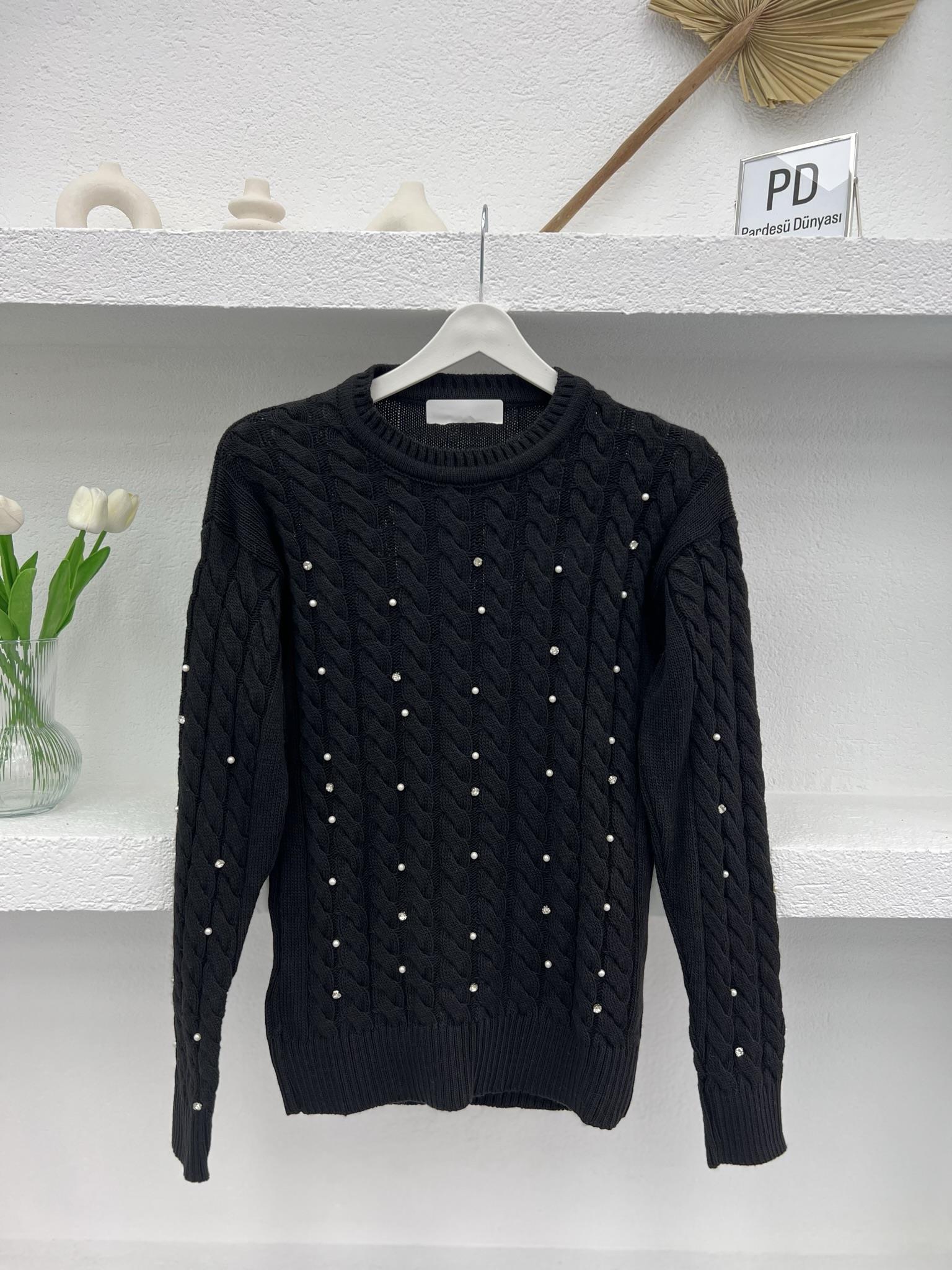 Hair Knitted Stone Knitwear Sweater Black