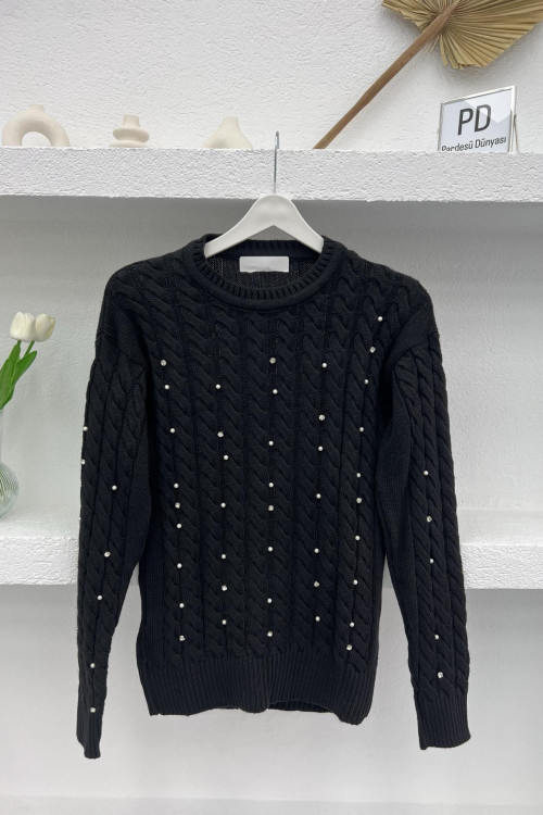 Hair Knitted Stone Knitwear Sweater Black