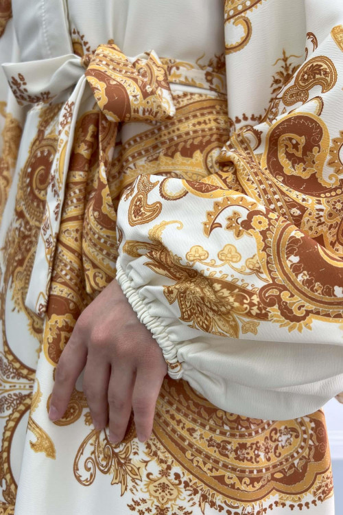 Shawl Patterned Dress Gold