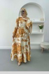 Shawl Patterned Dress Gold