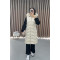 Cream Puffer Vest with Feathered Hat