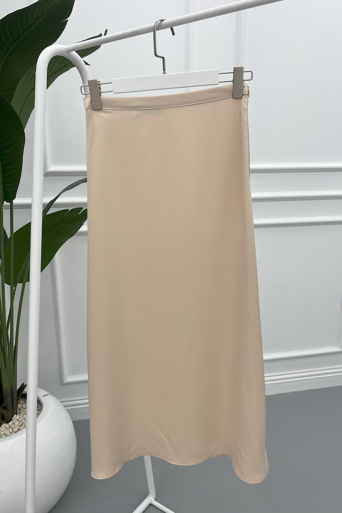 Satin Skirt Beige