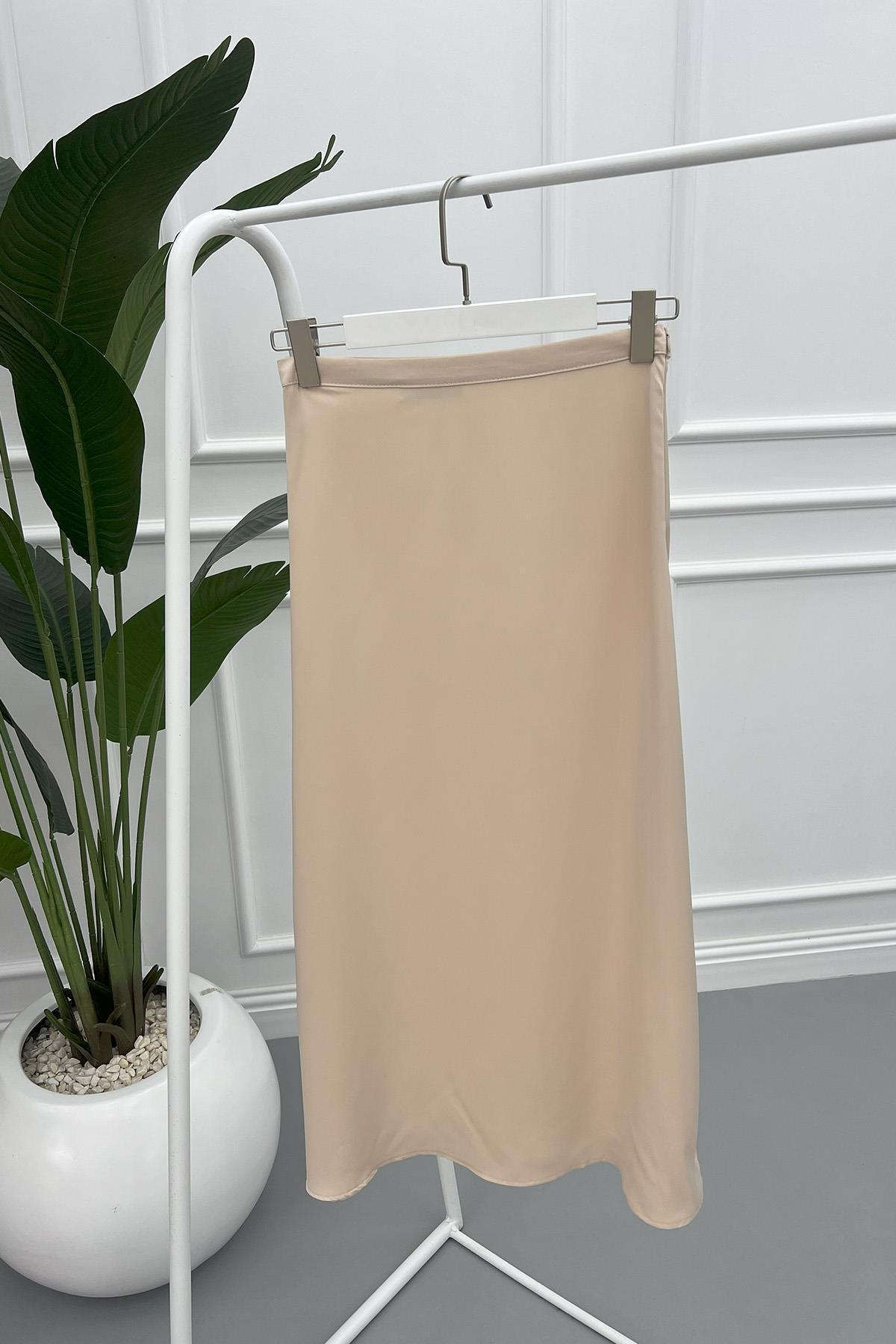 Satin Skirt Beige