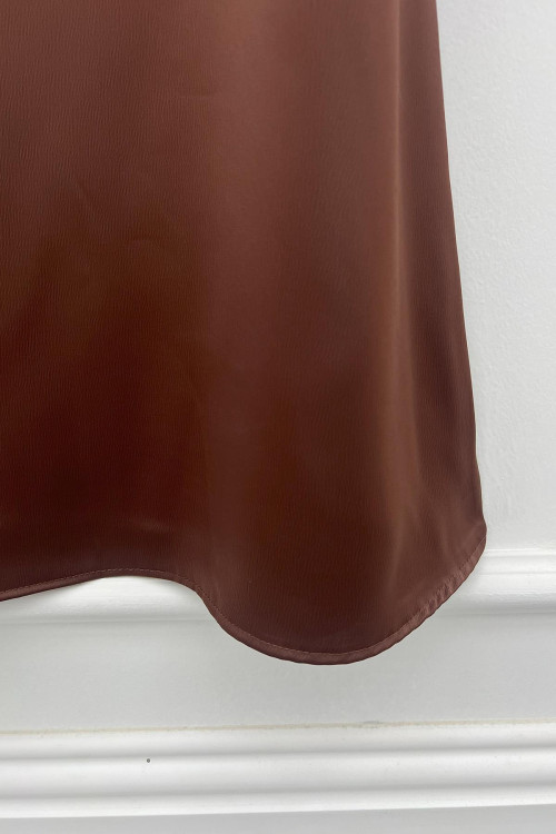 Satin Skirt Brown