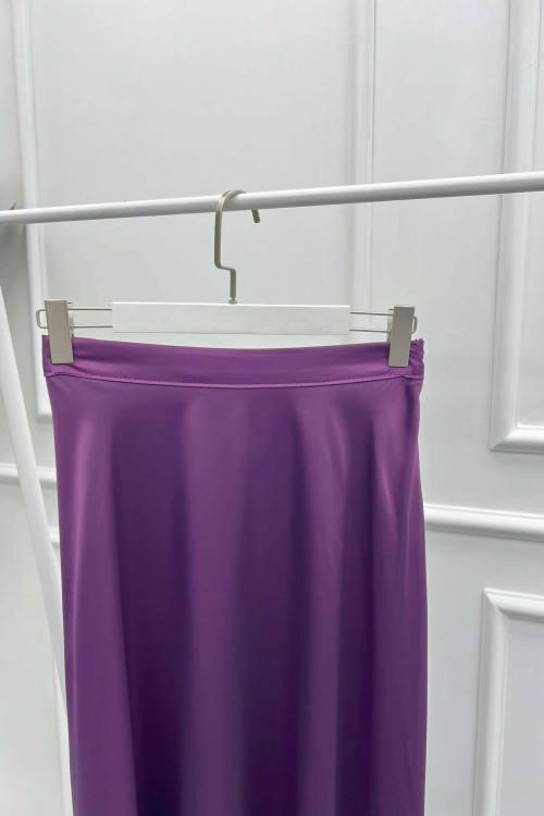 Satin Skirt Plum