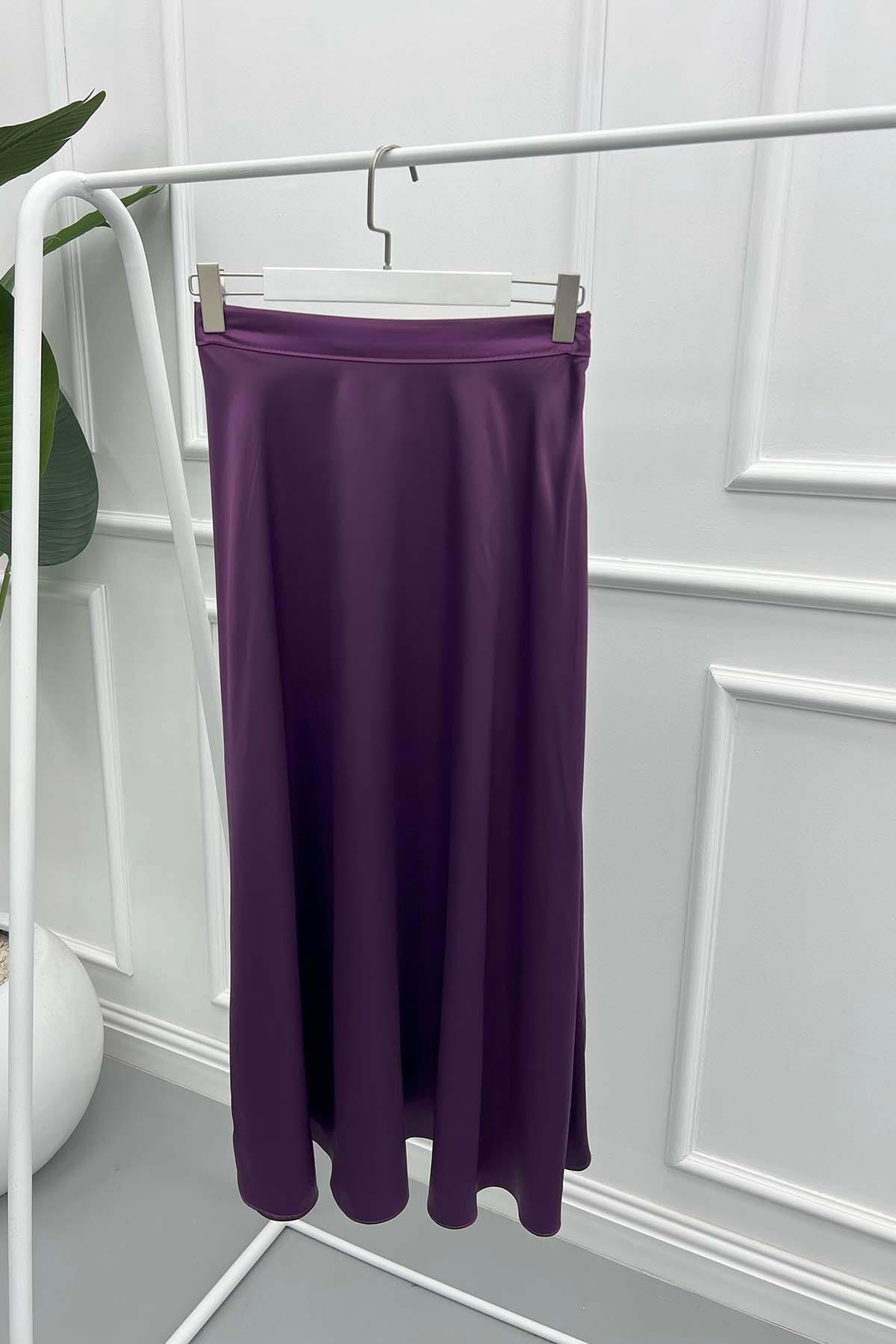 Satin Skirt Plum