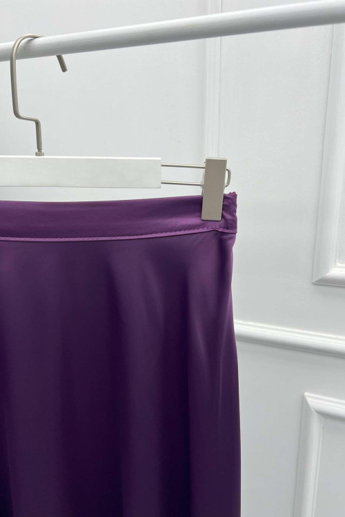 Satin Skirt Plum